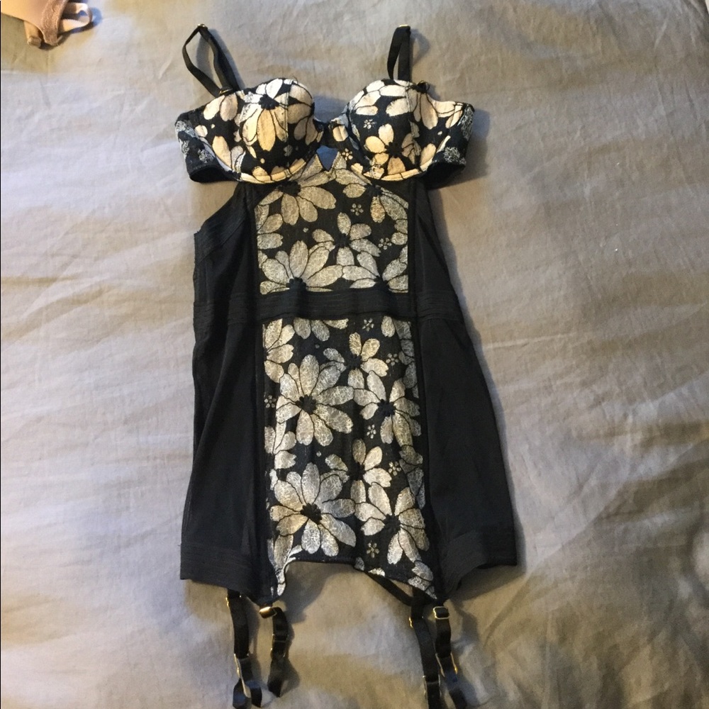 Black and white corset